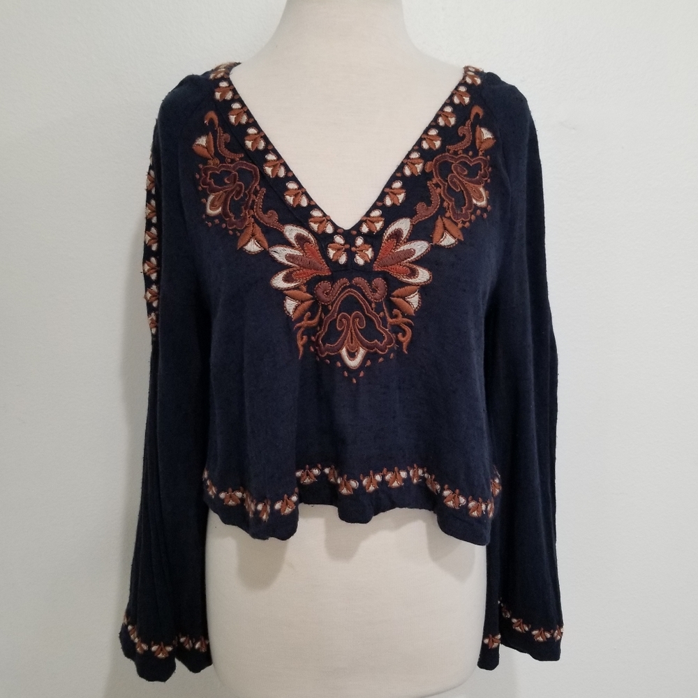 Freepeople Crop Bell Long Sleeve Top. - Picture 12 of 16